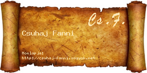 Csuhaj Fanni névjegykártya