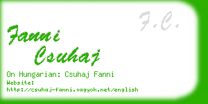 fanni csuhaj business card